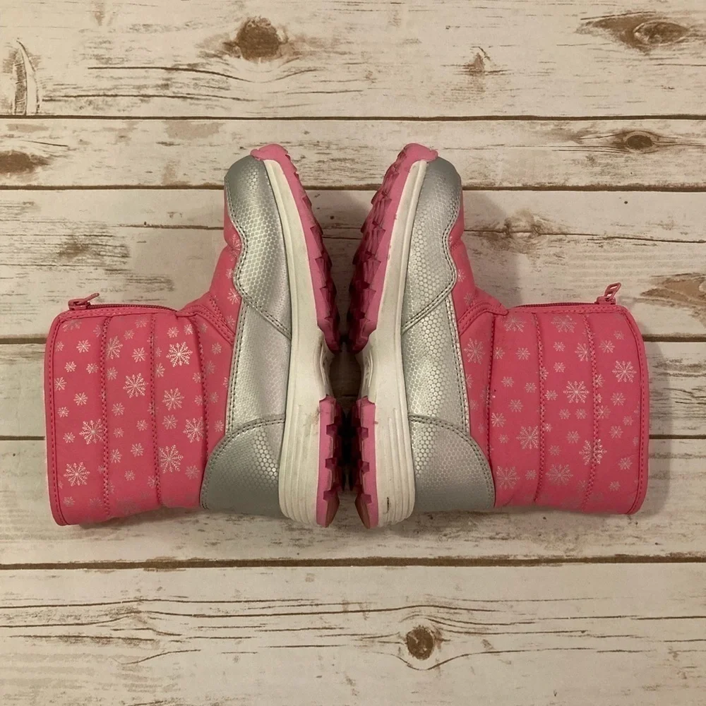 Wonder Nation Girls Pink Rain Snow Boots Size 3